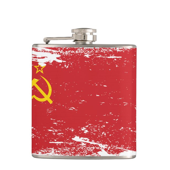 Die Schmutz-Sowjetunions-Flagge - UDSSR Flachmann (Vorderseite)