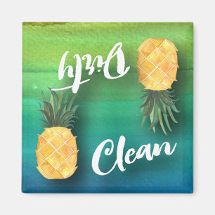 Die schmutzige Ananas-Aquarell-Spülmaschine Magnet