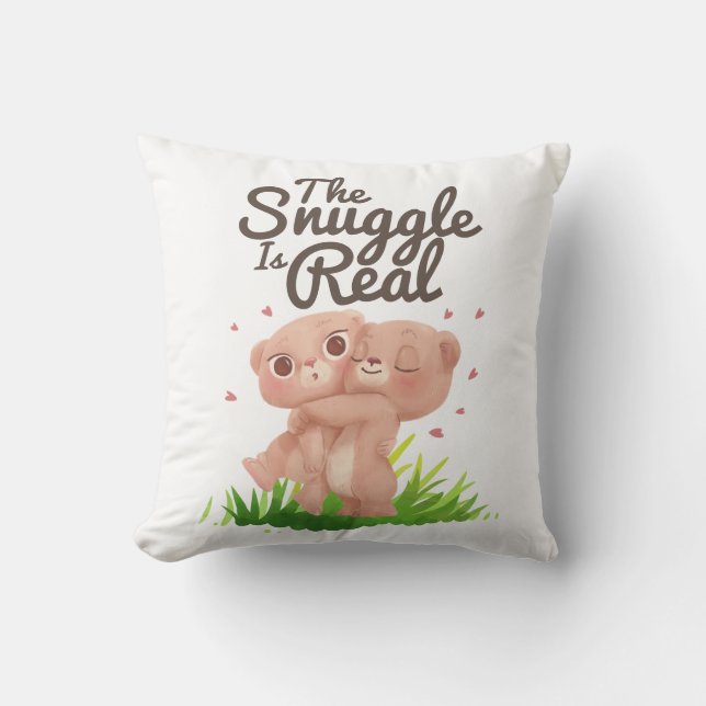 Die Schnecke ist ein echter Niedlicher Bärenhaufen Kissen (Vorderseite)