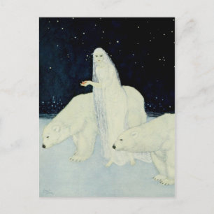 Die Schneejungfrau sammelt gebrochene Herzen Postkarte
