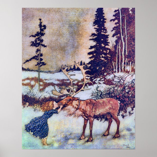 Die Schneekönigin Edmund Dulac Kunstkunst Poster (Vorne)