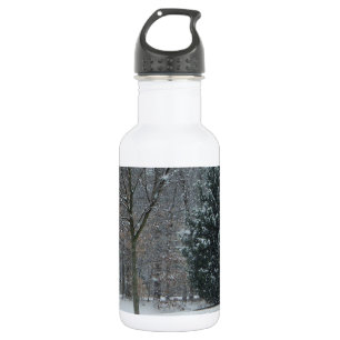 Die Schneemann-Winterszene des Nachbarn Edelstahlflasche