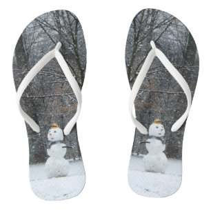 Die Schneemann-Winterszene des Nachbarn Flip Flops