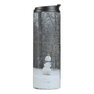 Die Schneemann-Winterszene des Nachbarn Thermosbecher