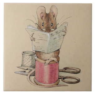 Die Schneidermäuse (von Beatrix Potter) Fliese
