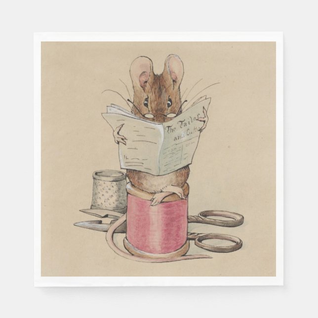 Die Schneidermäuse (von Beatrix Potter) Serviette (Vorderseite)