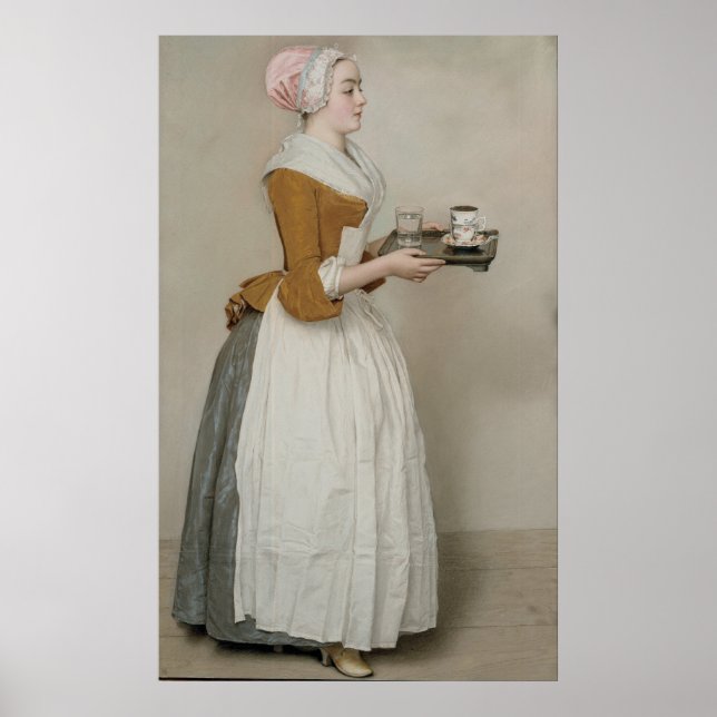 Die Schokolade, Jean-Etienne Liotard Poster (Vorne)
