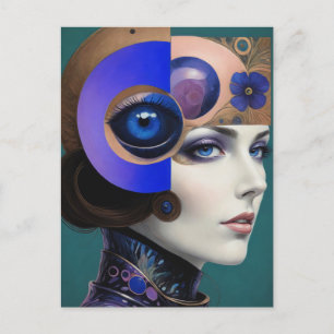 Die schöne Abstrakte Frau Postkarte