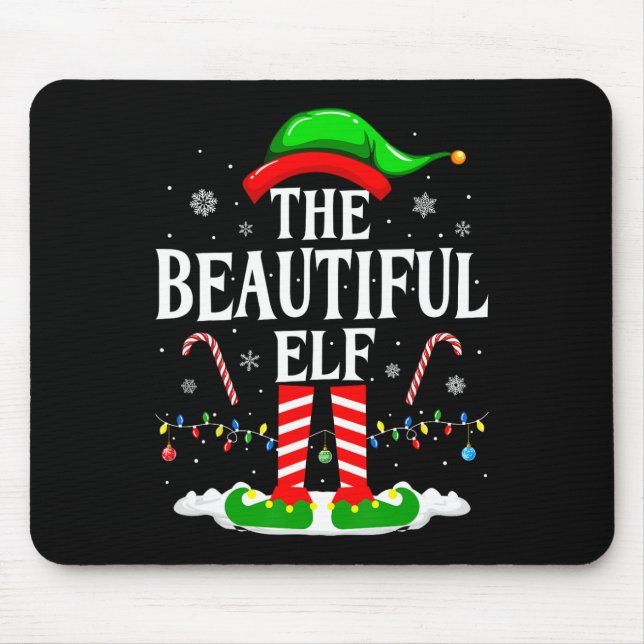 Die schöne Elf Funny Xmas Matching Family Chris Mousepad (Vorne)