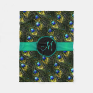 Die schöne Fantasie-funkelnd Pfau-Feder der Fraue Fleecedecke