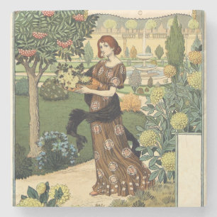 Die schöne Gärtnerin - September - Eugene Grasset Steinuntersetzer