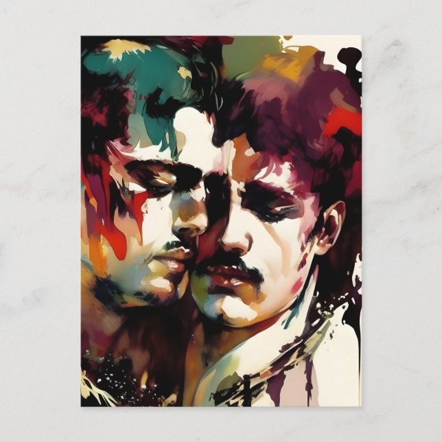 Die schöne Gay Lovers Postkarte (Vorderseite)