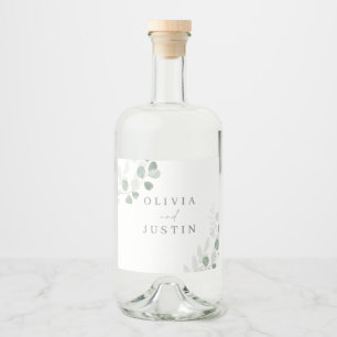 Die schöne Hochzeit: Grüne Leaf Elegance Hochzeit Alkoholflaschenetikett