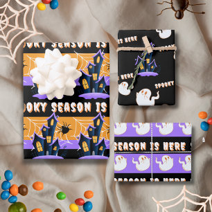Die schöne Jahreszeit ist hier mit Halloween-Farbf Geschenkpapier Set
