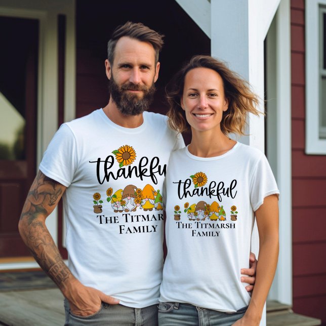 Die schöne kleine Sonnenblumenfamilie T-Shirt (thankful family shirt)