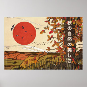 Die schöne Landschaft im Herbst Poster