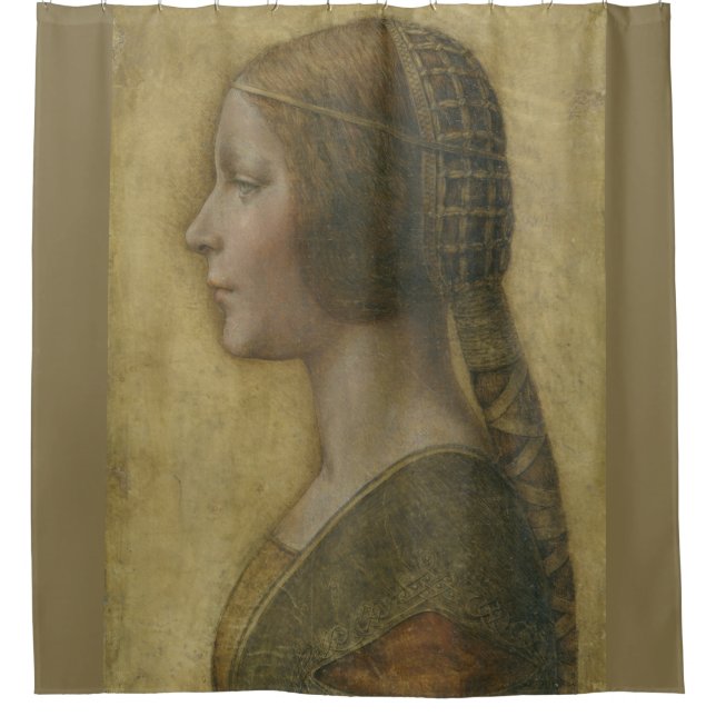 Die schöne Prinzessin (von Leonardo da Vinci) Duschvorhang (Vorderseite)