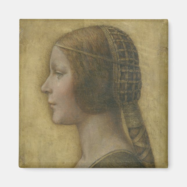 Die schöne Prinzessin (von Leonardo da Vinci) Magnet (Vorne)