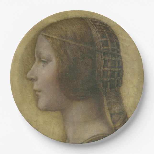 Die schöne Prinzessin (von Leonardo da Vinci) Pappteller (Vorderseite)