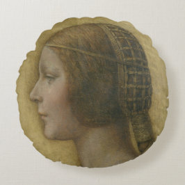 Die schöne Prinzessin (von Leonardo da Vinci) Rundes Kissen