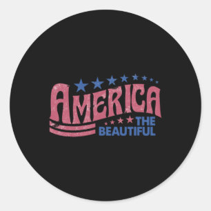 Die schöne Retro Vintage amerikanische 4. Juli Runder Aufkleber