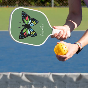 Die schöne Schmetterlingsmühle mit farbenfrohen Fl Pickleball Schläger