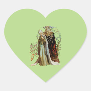 Die Schöne und das Biest Herz-Aufkleber