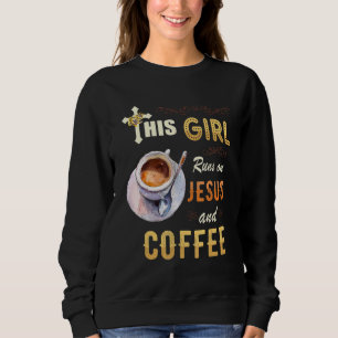 Die schöne Wasserfarbenfrau rennt auf Jesus und Ka Sweatshirt