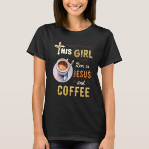 Die schöne Wasserfarbenfrau rennt auf Jesus und Ka T-Shirt