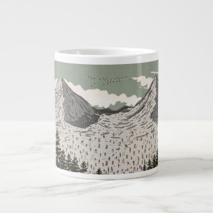 Die schöne Winter-Skilandschaft Jumbo-Tasse