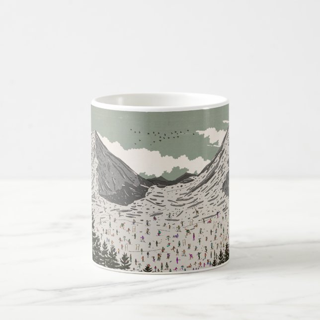 Die schöne Winter-Skilandschaft Kaffeetasse (Mittel)