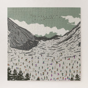 Die schöne Winter-Skilandschaft Puzzle