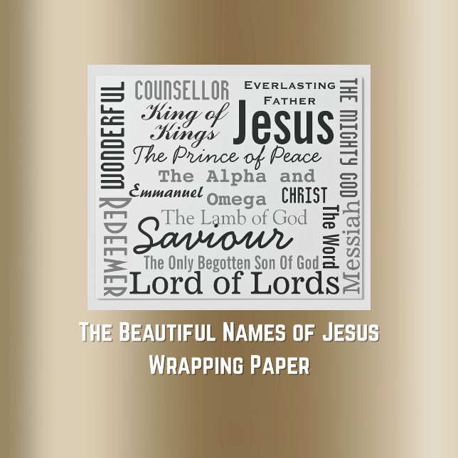 Die schönen Namen Jesu Geschenkpapier (The Beautiful Names of Jesus Wrapping Paper)