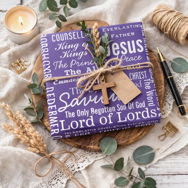 Die schönen Namen Jesu Lila Geschenkpapier (Von Creator hochgeladen)