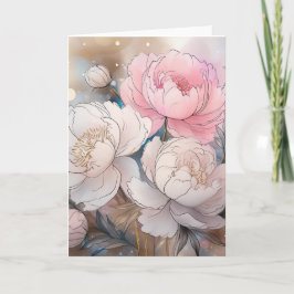Die schönen Peonies. Grußkarten Karte