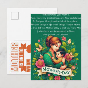 Die schönen und herzlichen Happy Mothers Day Zitat Feiertagspostkarte