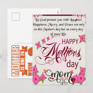 Die schönen und herzlichen Happy Mothers Day Zitat Feiertagspostkarte