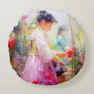 Die Schönheit der Blume Rundes Kissen