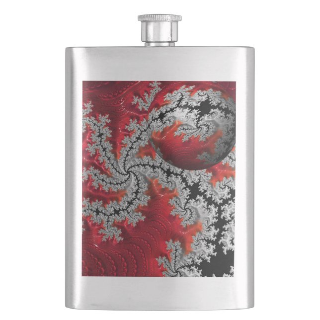 Die Schönheit der klassischen Mandelbrots-Flasche Flachmann (Vorderseite)