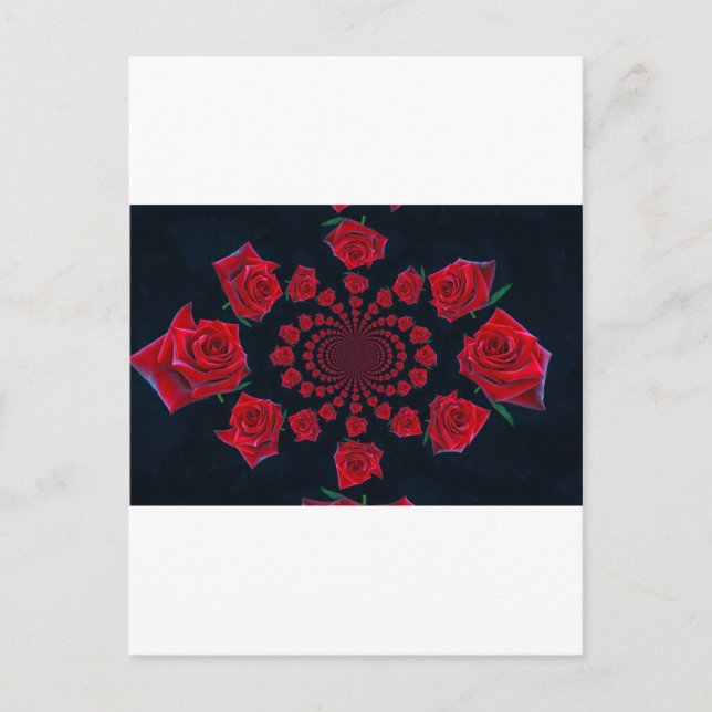 Die Schönheit der Rose: Blumenfantasie Feiertagspostkarte (Vorderseite)