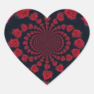 Die Schönheit der Rose: Blumenfantasie Herz-Aufkleber