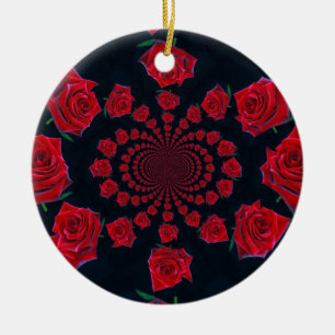 Die Schönheit der Rose: Blumenfantasie Keramik Ornament