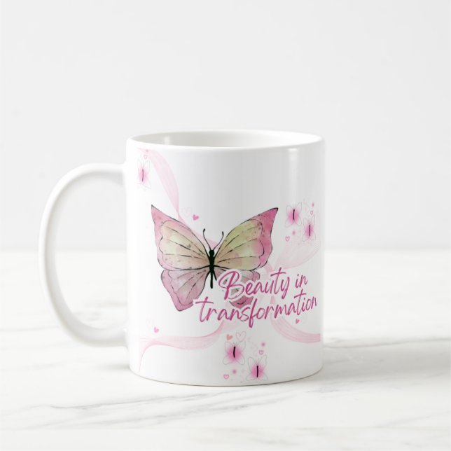 Die Schönheit der Transformation Kaffeetasse (Links)