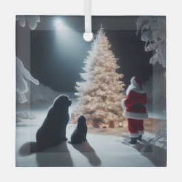 Die Schönheit der Weihnachten mit Newfs und dem We Ornament Aus Glas