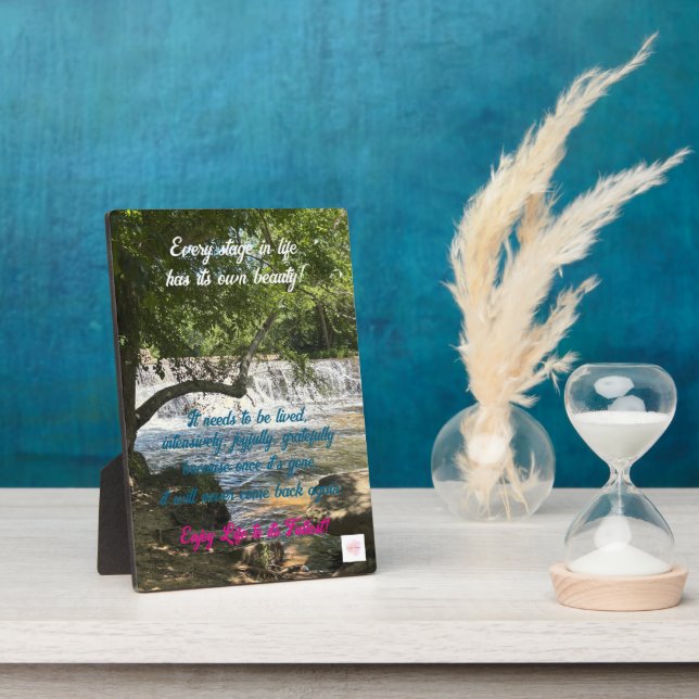 Die Schönheit des Lebens, Tabletop Plaque mit Ease Fotoplatte (Seite)