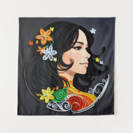 Die Schönheit einer Frau. Wandteppich