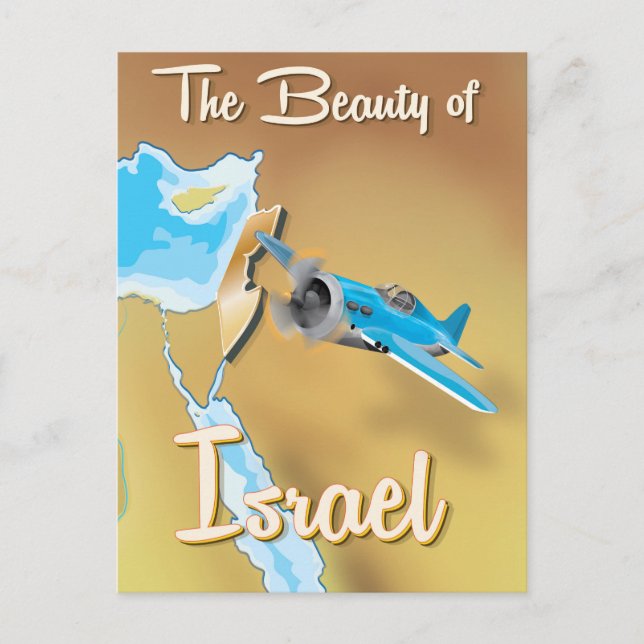 Die Schönheit Israels Vintage Reiseplakat Postkarte (Vorderseite)
