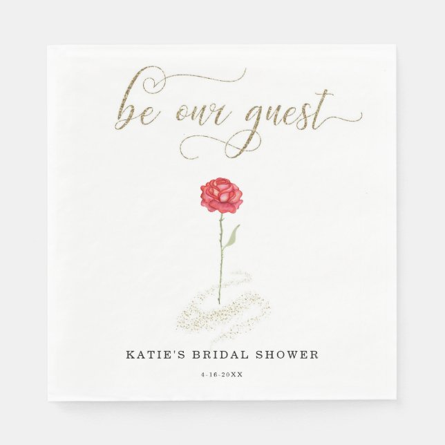 Die Schönheit und das Biest sind unsere Gäste Serviette (Vorderseite)