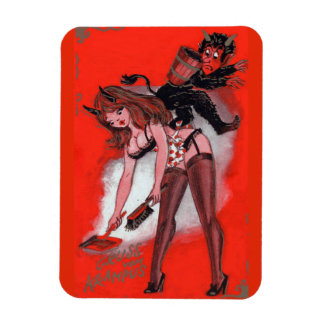 Die Schönheit und der Krampus Vintage Weihnachten Magnet