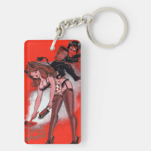 Die Schönheit und der Krampus Vintage Weihnachten Schlüsselanhänger